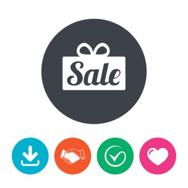 Satılık hediye işareti simgesi.