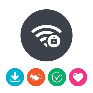 WiFi kilitli işareti.