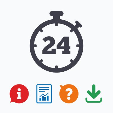 24 saat Zamanlayıcı işareti simgesi.