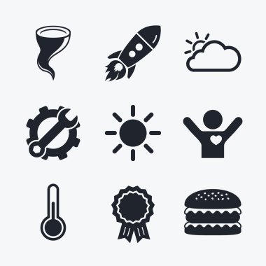 Hava simgeler. bulut ve güneş.