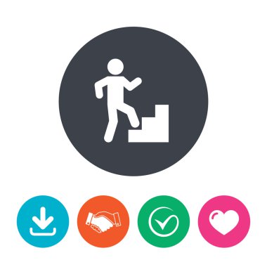 Yukarı simgesi. İnsan yürüyüş