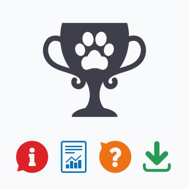 Kazanan evcil hayvan işareti simgesi Kupası.