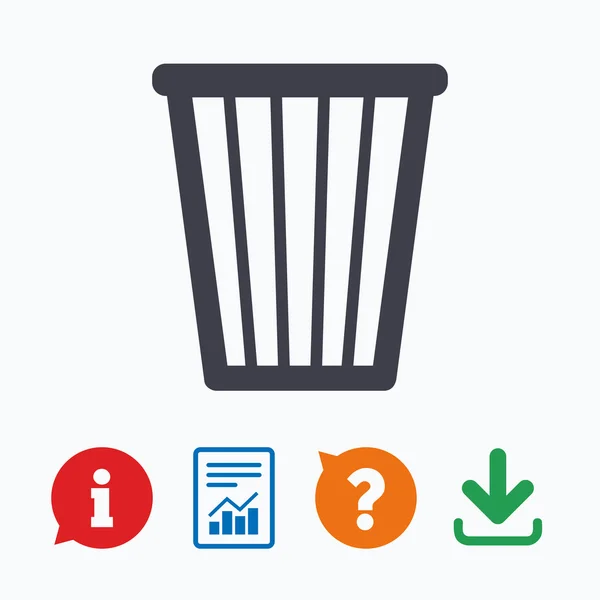 Icono de signo de papelera de reciclaje . — Vector de stock