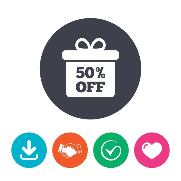 50 percent sale gift box — Stock Vector