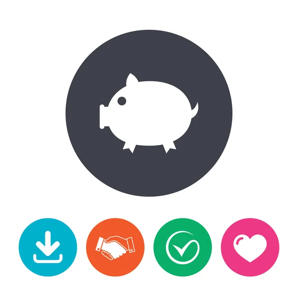 Piggy teken pictogram. varkensvlees symbool. — Stockvector