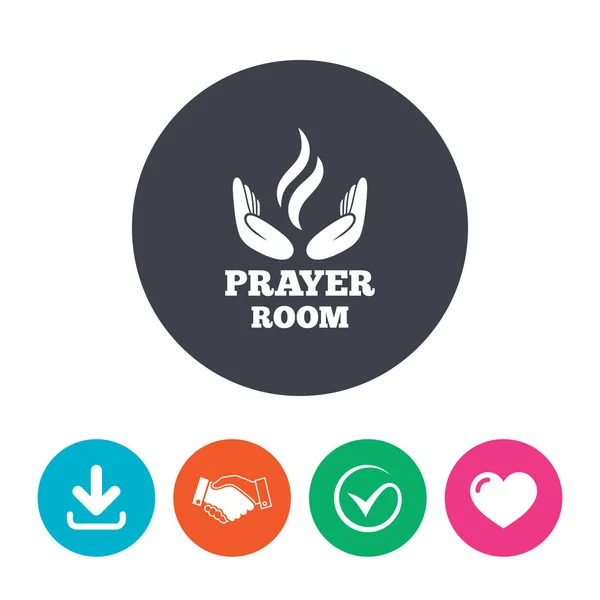 Prayer room sign icon. — Stock Vector