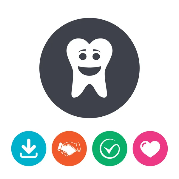 Δόντι σημάδι χαρούμενο πρόσωπο — Διανυσματικό Αρχείο