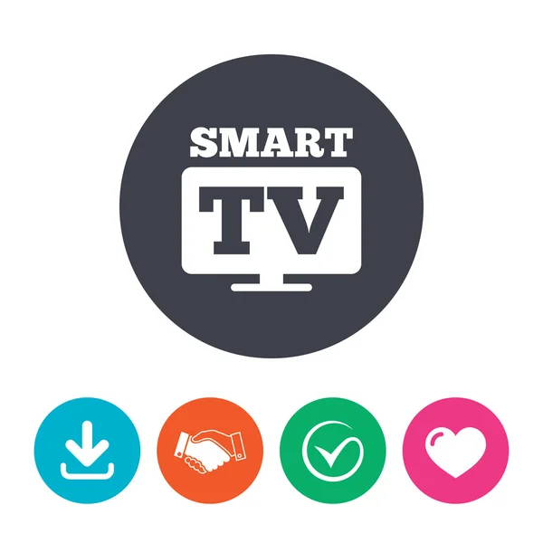 Widescreen Smart TV sign icon. — Stock Vector