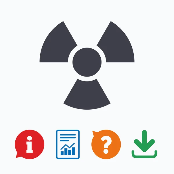 Ícone do sinal de radiação. Símbolo de perigo . — Vetor de Stock