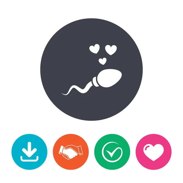 Sperm sign icon. Fertilization symbol. — Stock Vector