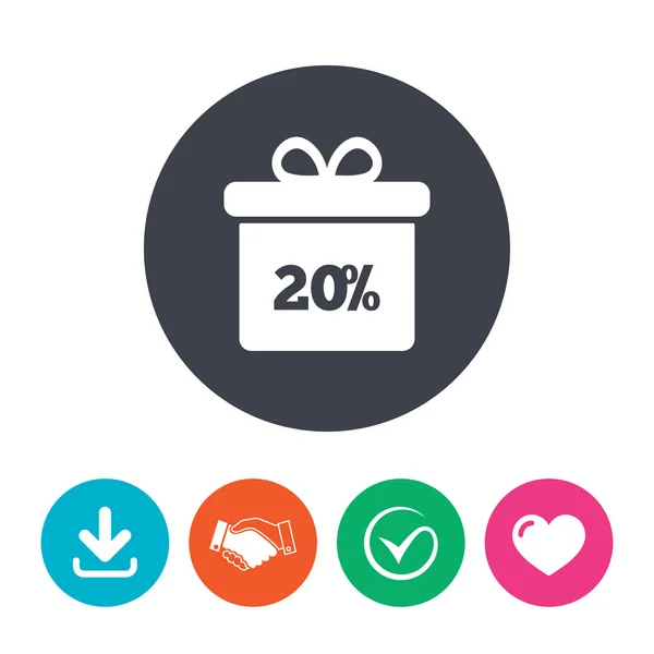 20 percent sale gift box — Stock Vector