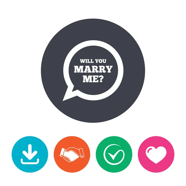 Marry me speech bubble sign — Stock Vector