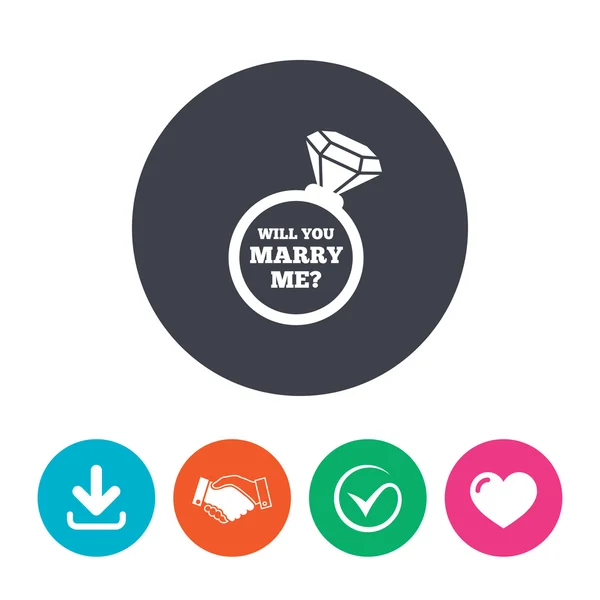 Met me trouwen ring teken pictogram. — Stockvector