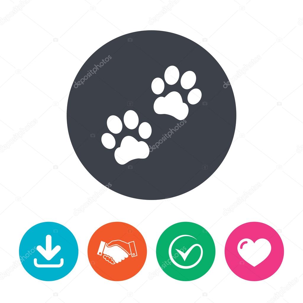 Paw sign icon.