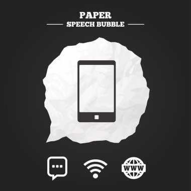 İletişim simgeler. Smartphone ve sohbet balonu.