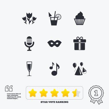 Parti kutlama, doğum günü simgeler. Kokteyl.