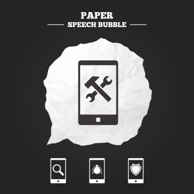 Smartphone simgeler. Koruma Kalkanı, onarım