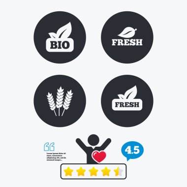 Doğal taze biyo gıda simgeler.