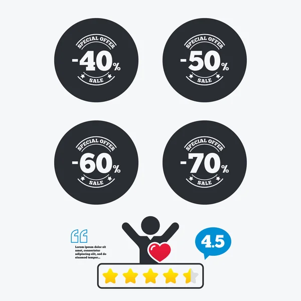 Venda de ícones de desconto . —  Vetores de Stock