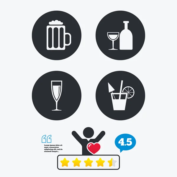 Panneaux de boissons alcoolisées . — Image vectorielle