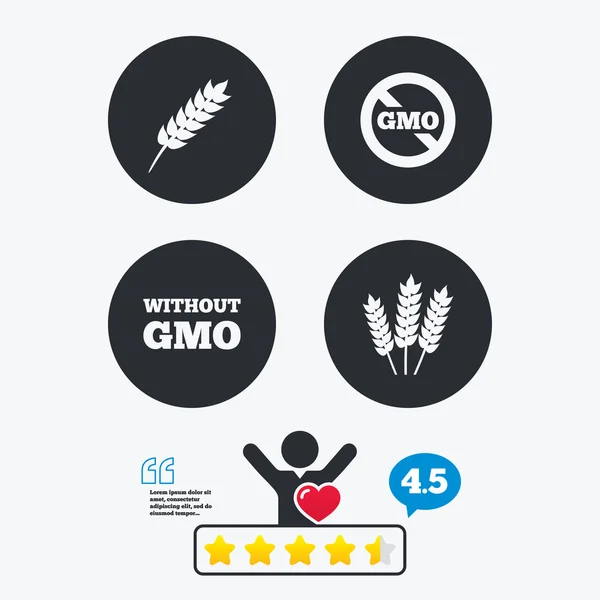 Ícones agrícolas. Símbolos livres de OGM . — Vetor de Stock