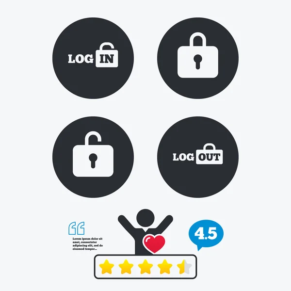 Login and Logout icons. — Stock Vector