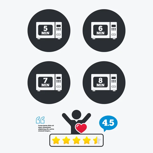 Ícones de forno de microondas . —  Vetores de Stock