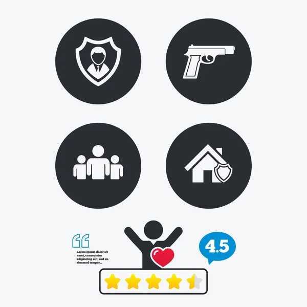 Veiligheid agentschap pictogrammen. — Stockvector