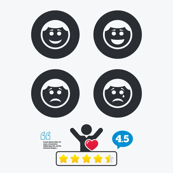 Circle smile face icons. — Stock Vector