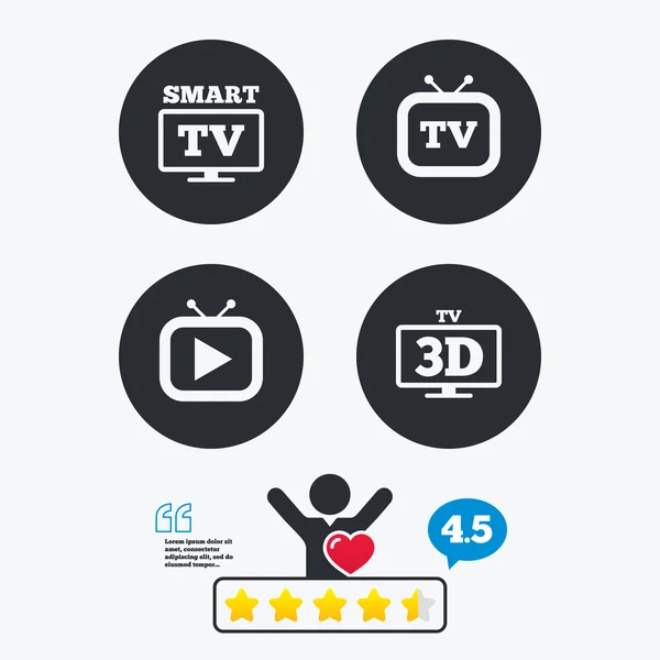 Icono del modo Smart TV 3D . — Vector de stock