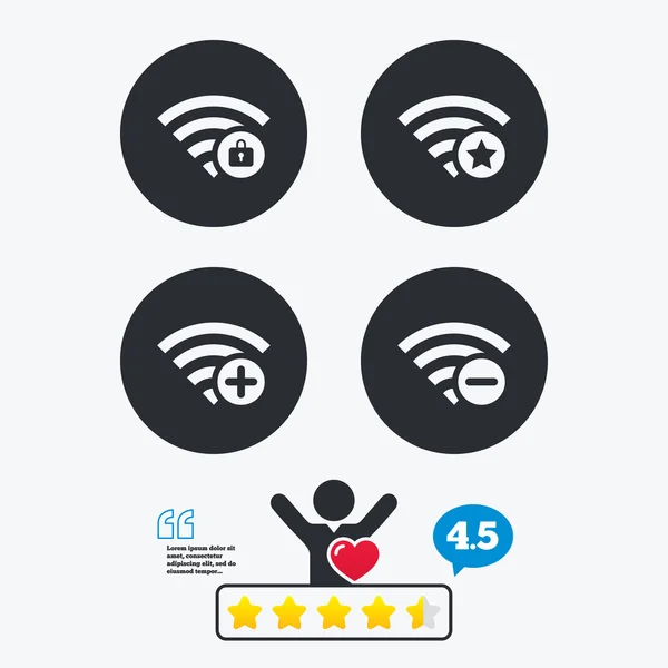 Wifi iconos de red inalámbrica — Vector de stock