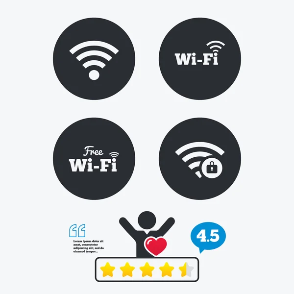 Wifi iconos de red inalámbrica . — Vector de stock