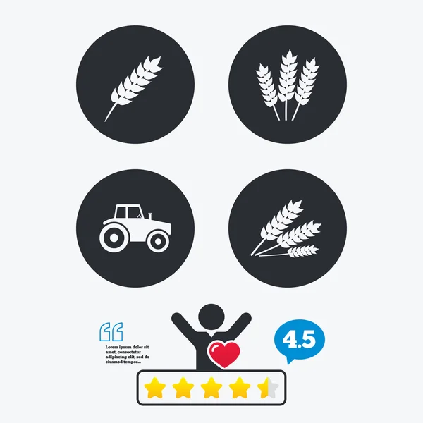 Agricultural icons. Wheat corn — Stock Vector