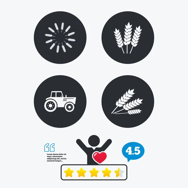 Agricultural icons. Wheat corn — Stock Vector