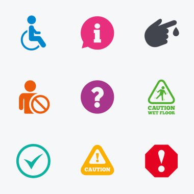 Dikkat tebliğ kutsal kişilerin resmi. Bilgi işaretleri.