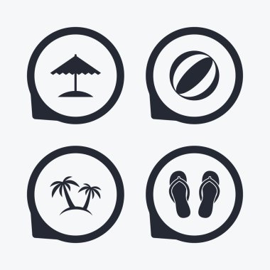 Beach Tatil simgeler.