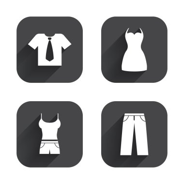Clothes signs. T-shirt with tie