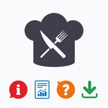 Chef şapka işareti simgesi.