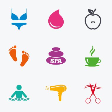 Spa, Kuaför simgeler.