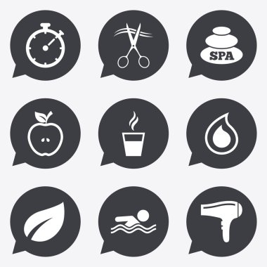 Spa, Kuaför simgeler.