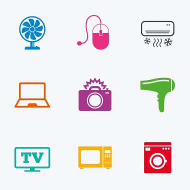 Ev aletleri, aygıt simgelerini. Elektronik işareti.