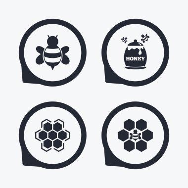 Tatlım simgesi. Petek hücreleri arılar simgesiyle.