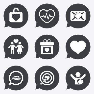 Aşk, Sevgililer günü simgeler. Kalp ile hedef.