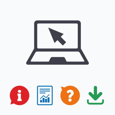 laptop işareti simgesi. imleç simgesi olan dizüstü bilgisayar