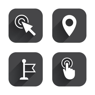 fare imleci simgesi. el ya da bayrak işaretçi sembol.