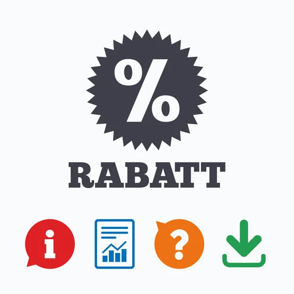 Meld u Rabatt - kortingen in Duits — Stockvector