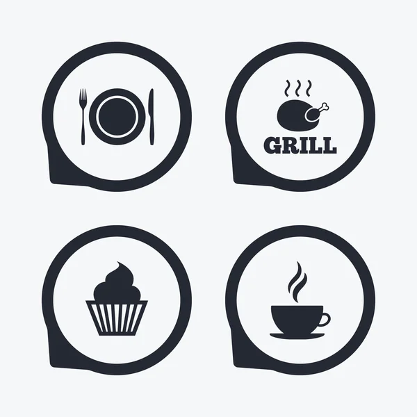 Lebensmittel-Ikonen. Muffinkuchen — Stockvektor