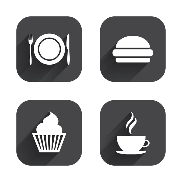 Mat ikoner. Muffin cupcake — Stock vektor