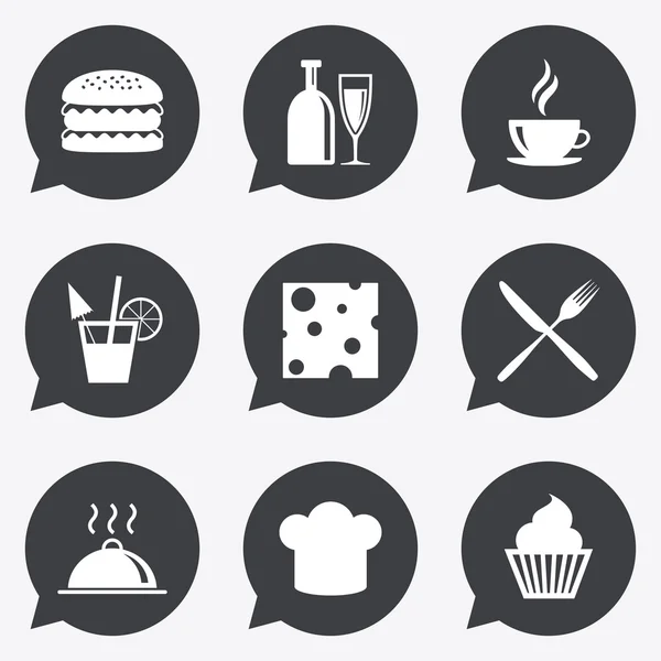 Food, drink icons. — Stock Vector