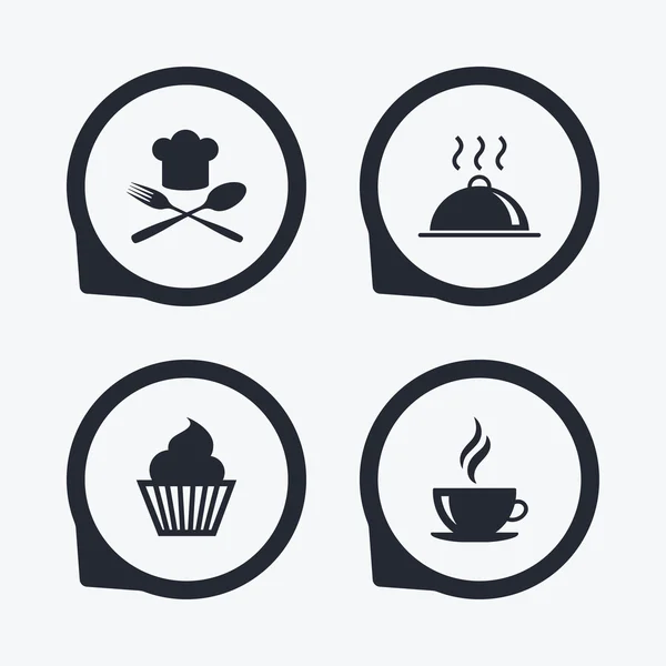 Icone del cibo. Muffin simbolo cupcake . — Vettoriale Stock